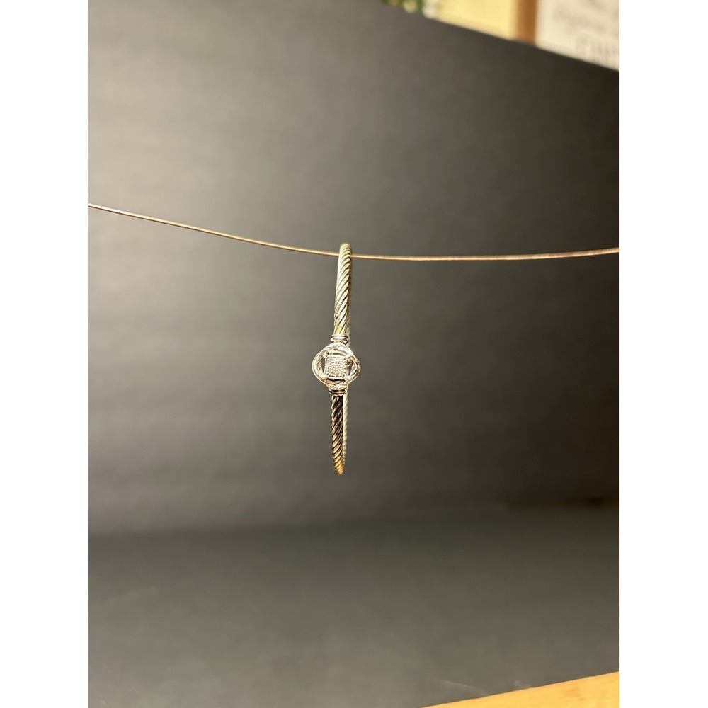 Authentic David Yurman Chatelaine Cable Hook Bracelet with Pave Diamonds